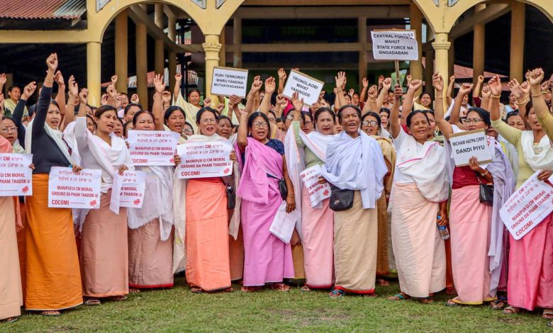 Thousands hit streets in Imphal in torch rally over children’s killing, clash with forces